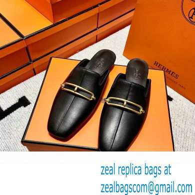 hermes calfskin Esmee mules black 2022