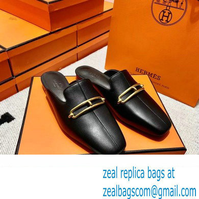 hermes calfskin Esmee mules black 2022