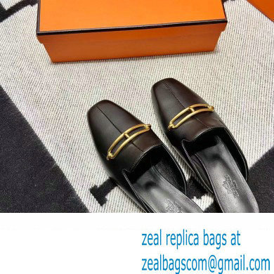 hermes calfskin Esmee mules black 2022 - Click Image to Close