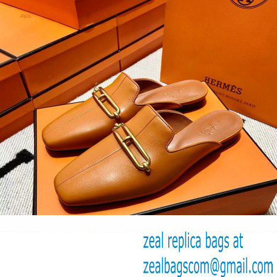 hermes calfskin Esmee mules tan 2022