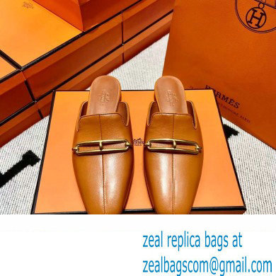 hermes calfskin Esmee mules tan 2022