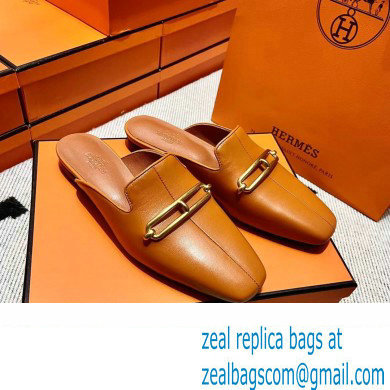 hermes calfskin Esmee mules tan 2022