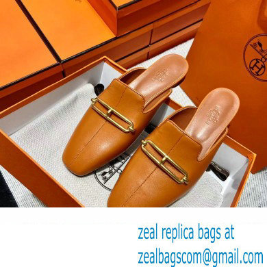 hermes calfskin Esmee mules tan 2022