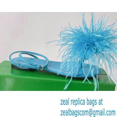 Bottega Veneta Feather Dot Flat Sandals Blue 2022