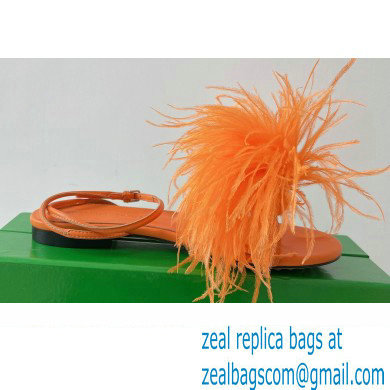 Bottega Veneta Feather Dot Flat Sandals Orange 2022