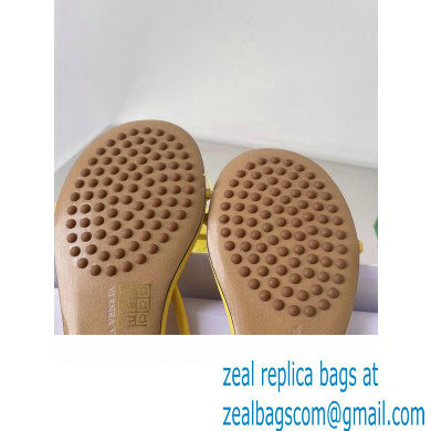 Bottega Veneta Feather Dot Flat Sandals Yellow 2022 - Click Image to Close
