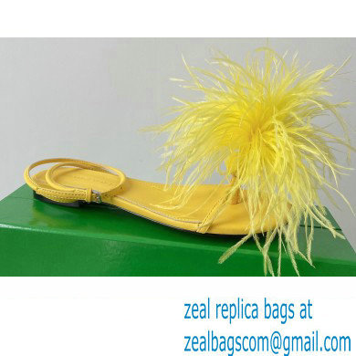 Bottega Veneta Feather Dot Flat Sandals Yellow 2022 - Click Image to Close