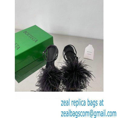 Bottega Veneta Feather Dot Heel Sandals Black 2022