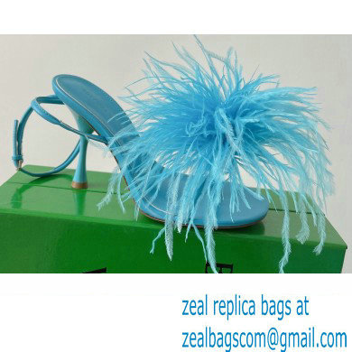 Bottega Veneta Feather Dot Heel Sandals Blue 2022 - Click Image to Close