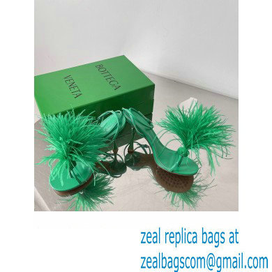 Bottega Veneta Feather Dot Heel Sandals Green 2022 - Click Image to Close
