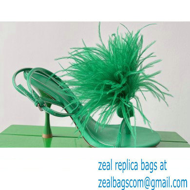 Bottega Veneta Feather Dot Heel Sandals Green 2022