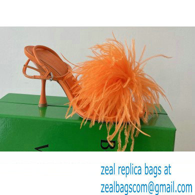 Bottega Veneta Feather Dot Heel Sandals Orange 2022 - Click Image to Close