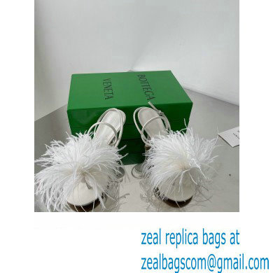 Bottega Veneta Feather Dot Heel Sandals White 2022