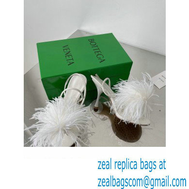 Bottega Veneta Feather Dot Heel Sandals White 2022 - Click Image to Close