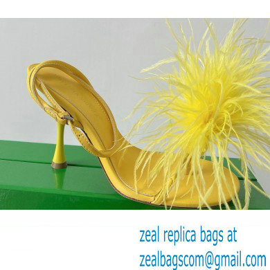 Bottega Veneta Feather Dot Heel Sandals Yellow 2022 - Click Image to Close