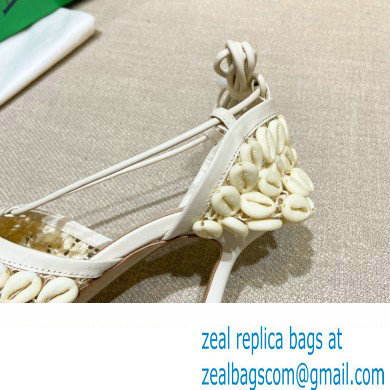 Bottega Veneta Heel Mesh and Lambskin Stretch Sandals Creamy 2022 - Click Image to Close