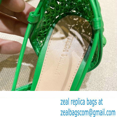 Bottega Veneta Heel Mesh and Lambskin Stretch Sandals Green 2022 - Click Image to Close