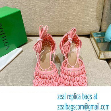 Bottega Veneta Heel Mesh and Lambskin Stretch Sandals Pink 2022