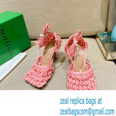 Bottega Veneta Heel Mesh and Lambskin Stretch Sandals Pink 2022