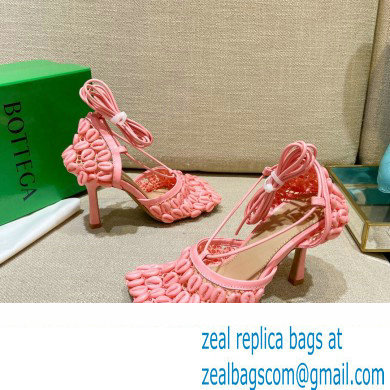 Bottega Veneta Heel Mesh and Lambskin Stretch Sandals Pink 2022