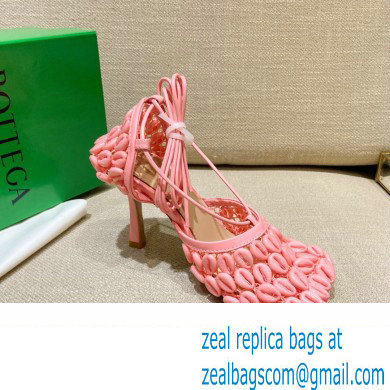 Bottega Veneta Heel Mesh and Lambskin Stretch Sandals Pink 2022