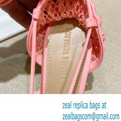 Bottega Veneta Heel Mesh and Lambskin Stretch Sandals Pink 2022 - Click Image to Close