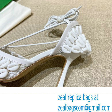 Bottega Veneta Heel Mesh and Lambskin Stretch Sandals White 2022 - Click Image to Close