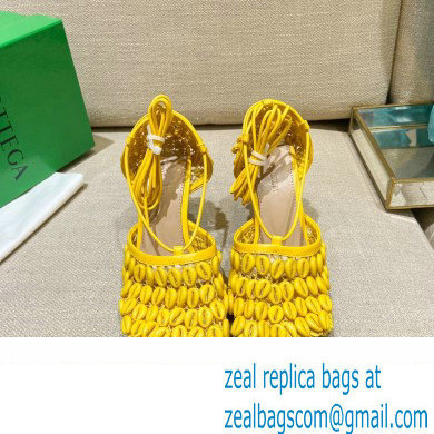 Bottega Veneta Heel Mesh and Lambskin Stretch Sandals Yellow 2022 - Click Image to Close