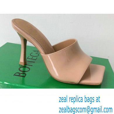 Bottega Veneta Stretch Patent Leather Mules Beige 2022 - Click Image to Close