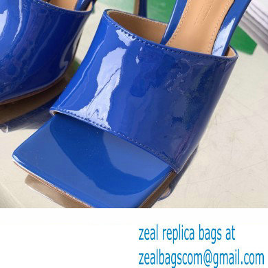 Bottega Veneta Stretch Patent Leather Mules Blue 2022 - Click Image to Close