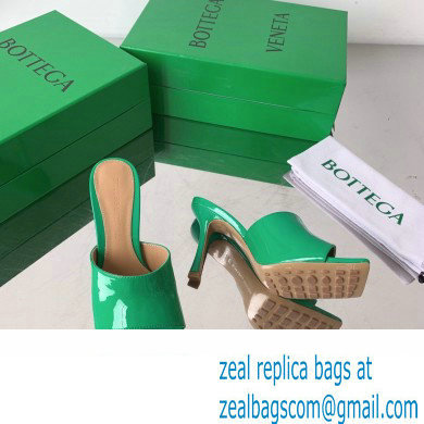Bottega Veneta Stretch Patent Leather Mules Green 2022 - Click Image to Close