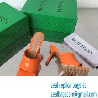 Bottega Veneta Stretch Patent Leather Mules Orange 2022 - Click Image to Close