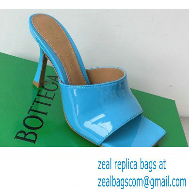 Bottega Veneta Stretch Patent Leather Mules Sky Blue 2022