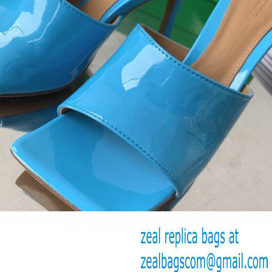 Bottega Veneta Stretch Patent Leather Mules Sky Blue 2022
