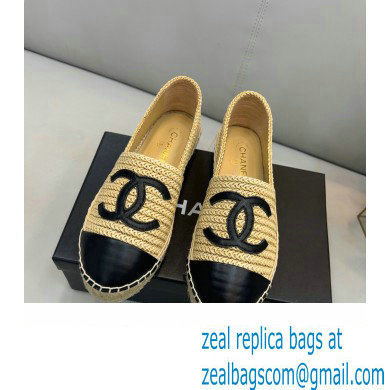 Chanel Braided Fabric and Lambskin Espadrilles G29762 Beige/Black 2022