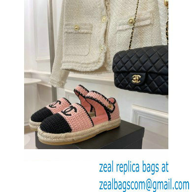 Chanel Braided Knit Espadrilles Sandals G38736 Pink/Black 2022