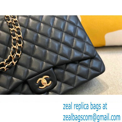 Chanel Maxi Classic Flap Handbag A58601 in Lambskin Black/Gold - Click Image to Close