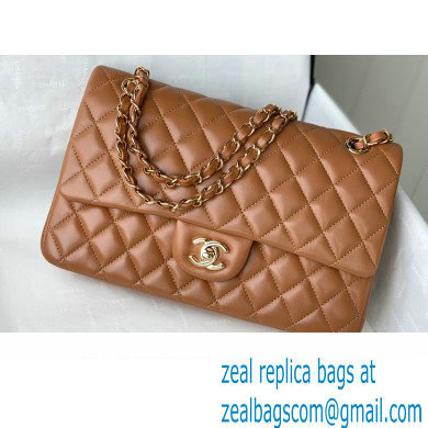Chanel Medium Classic Flap Handbag A01112 in Lambskin Caramel/Gold