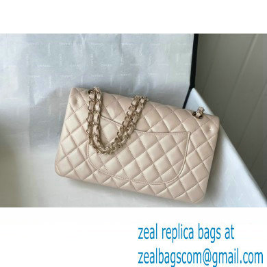 Chanel Medium Classic Flap Handbag A01112 in Lambskin Pearl Beige