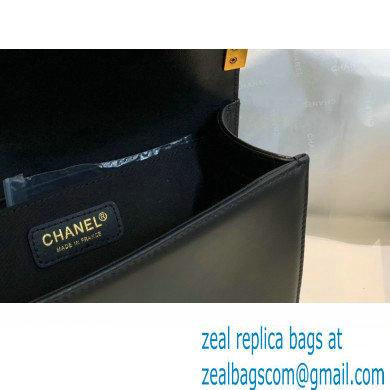Chanel Medium LE BOY Handbag A67086 in Lambskin Black/Aged Gold