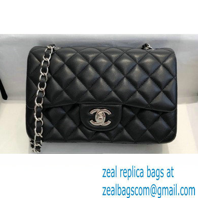 Chanel Mini Classic Flap Handbag A69900 in Lambskin Black/Silver