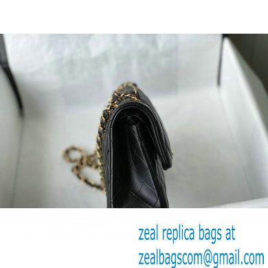 Chanel New Small Classic Flap Handbag A01113 in Lambskin Black/Gold