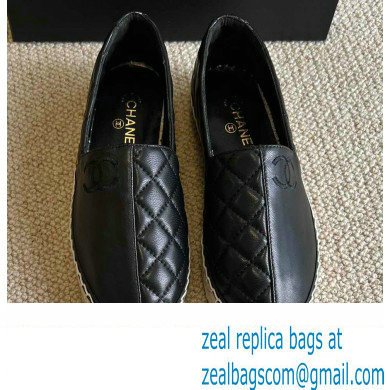 Chanel Patchwork Quilting Espadrilles Black 2022