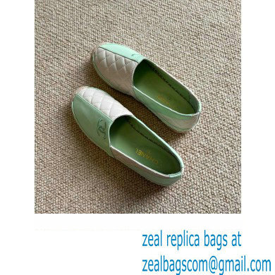 Chanel Patchwork Quilting Espadrilles Green/White 2022