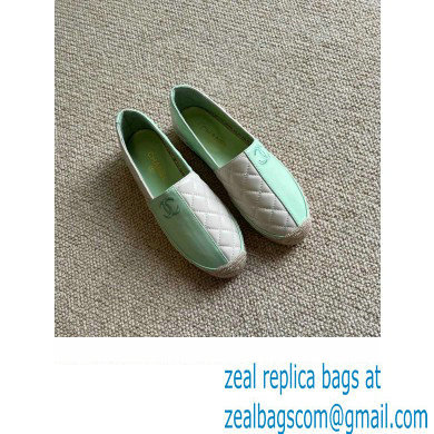Chanel Patchwork Quilting Espadrilles Green/White 2022