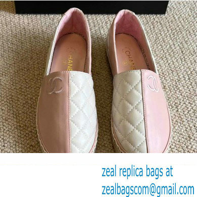 Chanel Patchwork Quilting Espadrilles Pink/White 2022