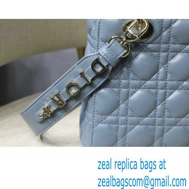 Dior Lady Dior Mini Bag With Lambskin Leather In Light Blue