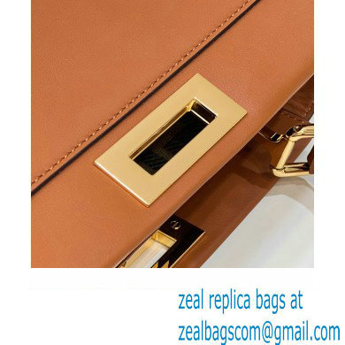 Fendi Peekaboo Iconic Medium Bag Caramel in Calfskin Leather with FF Lining