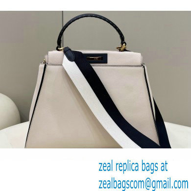 Fendi Peekaboo Iconic Medium Bag Creamy/Black in Calfskin Leather with FF Lining