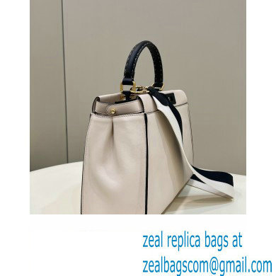 Fendi Peekaboo Iconic Medium Bag Creamy/Black in Calfskin Leather with FF Lining
